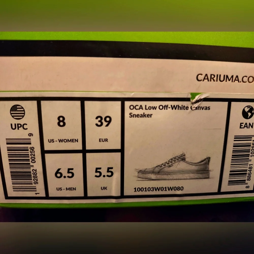 Cariuma OCA Off-White Low Canvas Sneakers Unisex NIB Unisex Woman 8 Men 6.5 - Picture 5 of 11